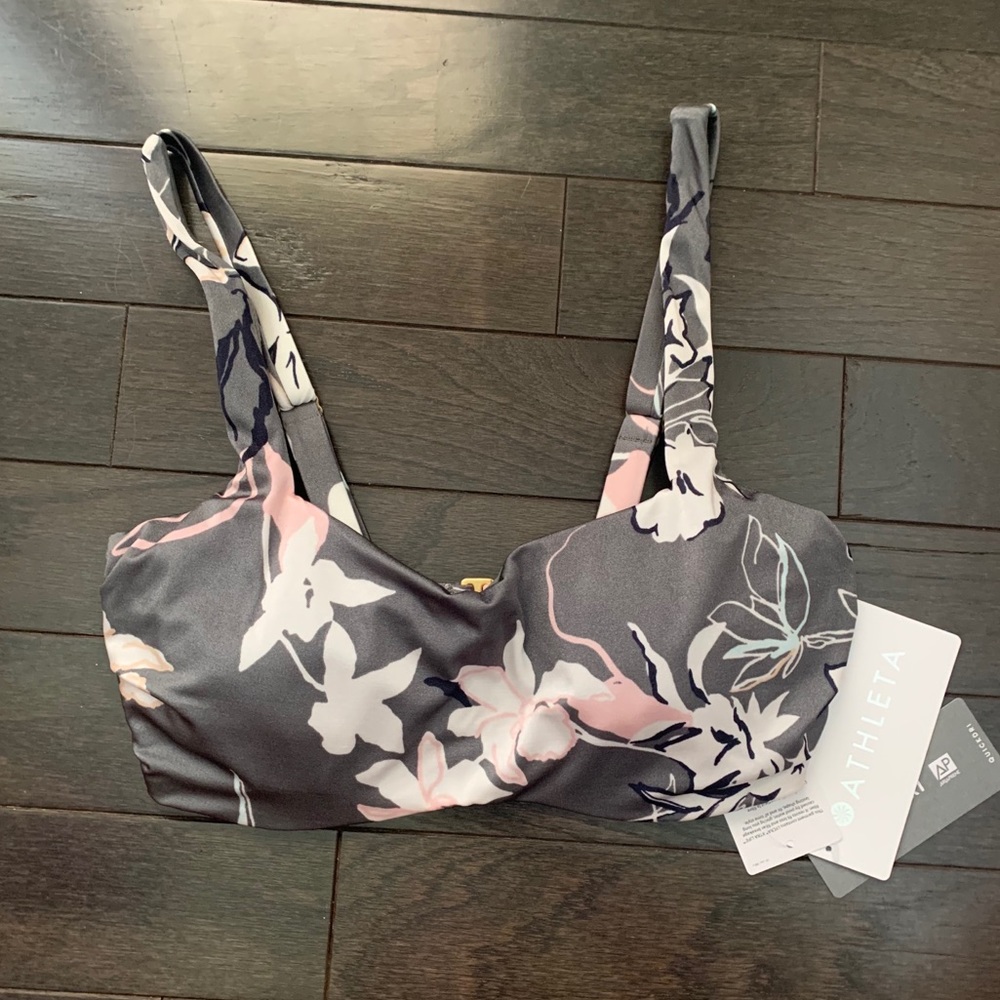Athleta Aqualuxe Wildflower Bikini Top 32D/DD